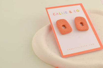 Textured Abstract Studs | Terracotta