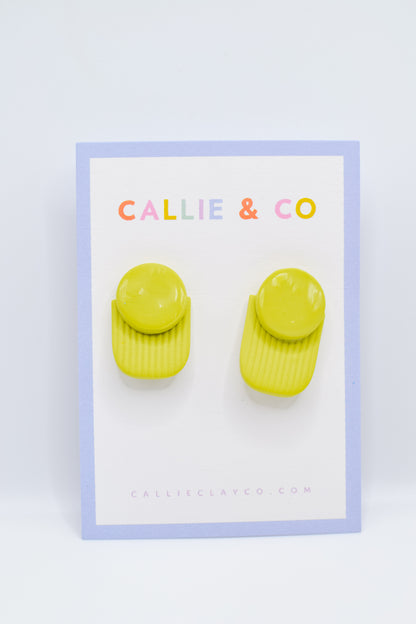 Art Deco Studs | Chartreuse