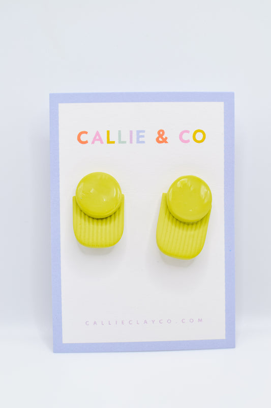 Art Deco Studs | Chartreuse