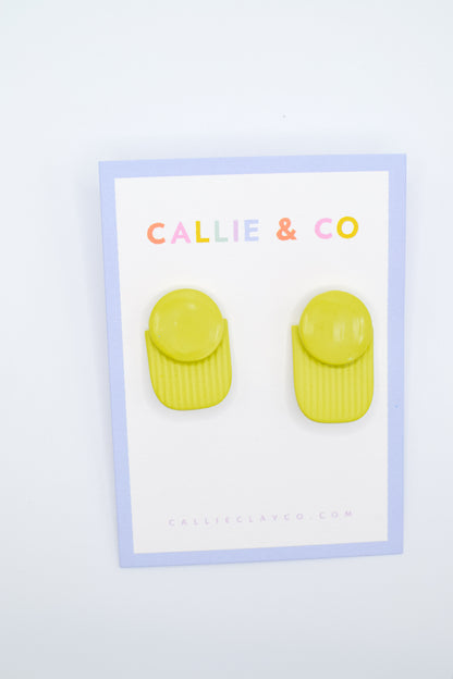 Art Deco Studs | Chartreuse