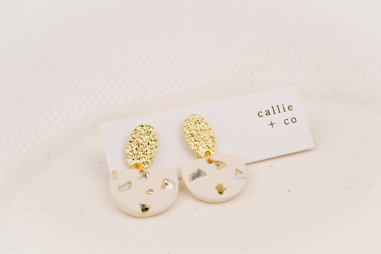 white + gold dangles with stones | modern holiday collection