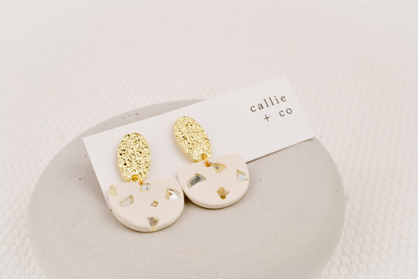 white + gold dangles with stones | modern holiday collection