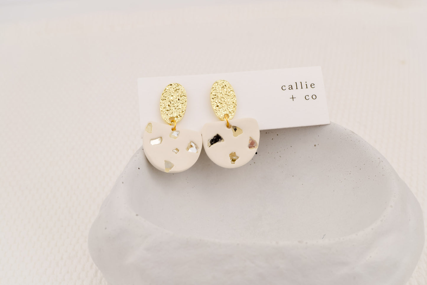 white + gold dangles with stones | modern holiday collection