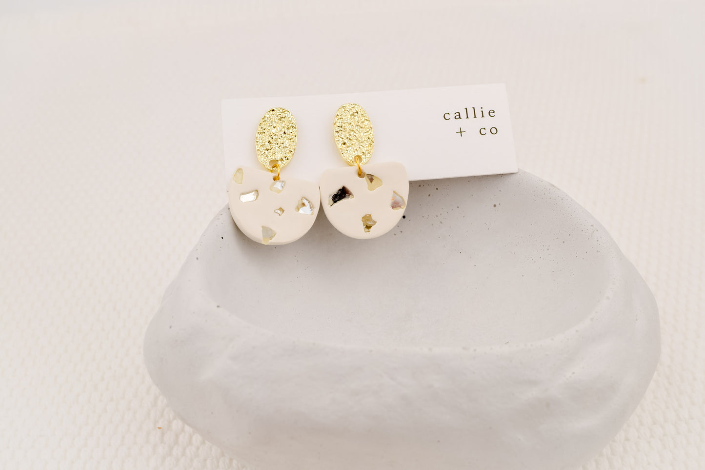 white + gold dangles with stones | modern holiday collection