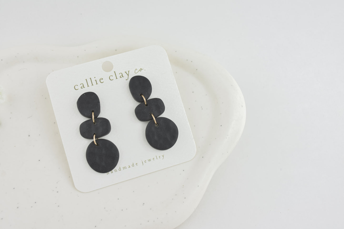 Cleo Clay Statement Earrings in Peach