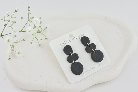 Cleo Clay Statement Earrings in Black