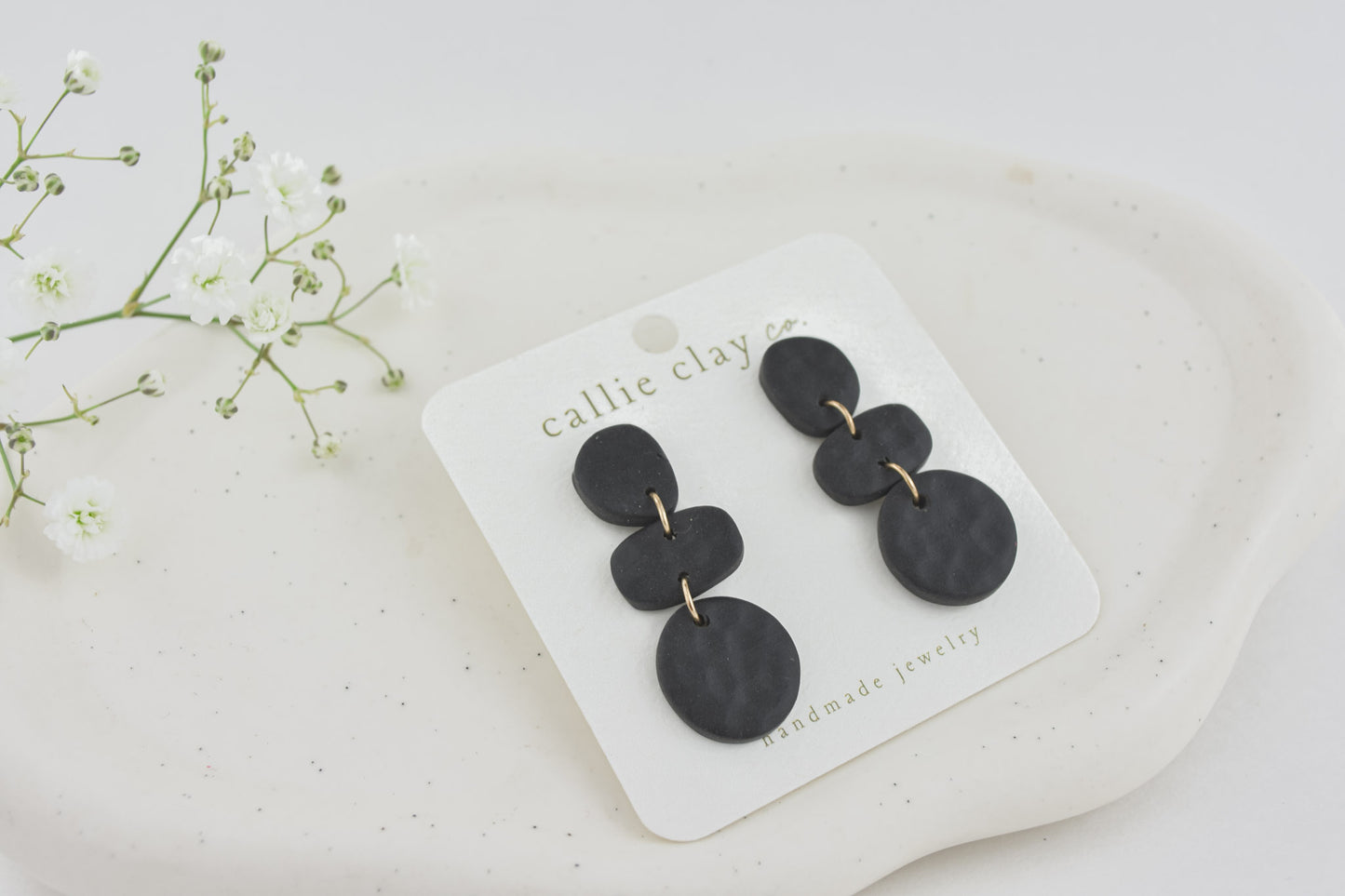 Cleo Clay Statement Earrings in Peach