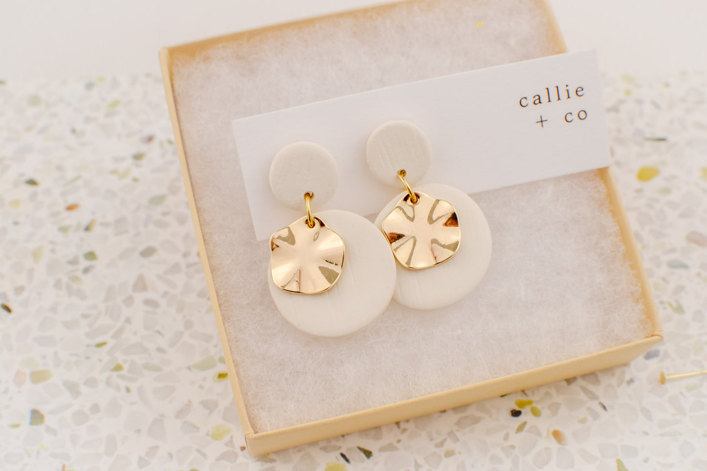 gold + white modern dangles | modern holiday collection