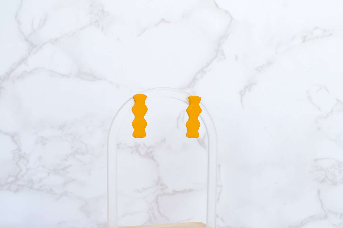 Olivia Squiggly Studs | Mustard Yellow