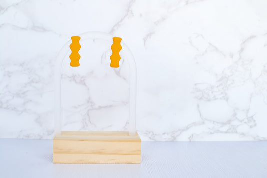 Olivia Squiggly Studs | Mustard Yellow