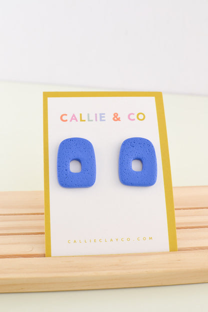 Oversized Textured Studs | Indigo