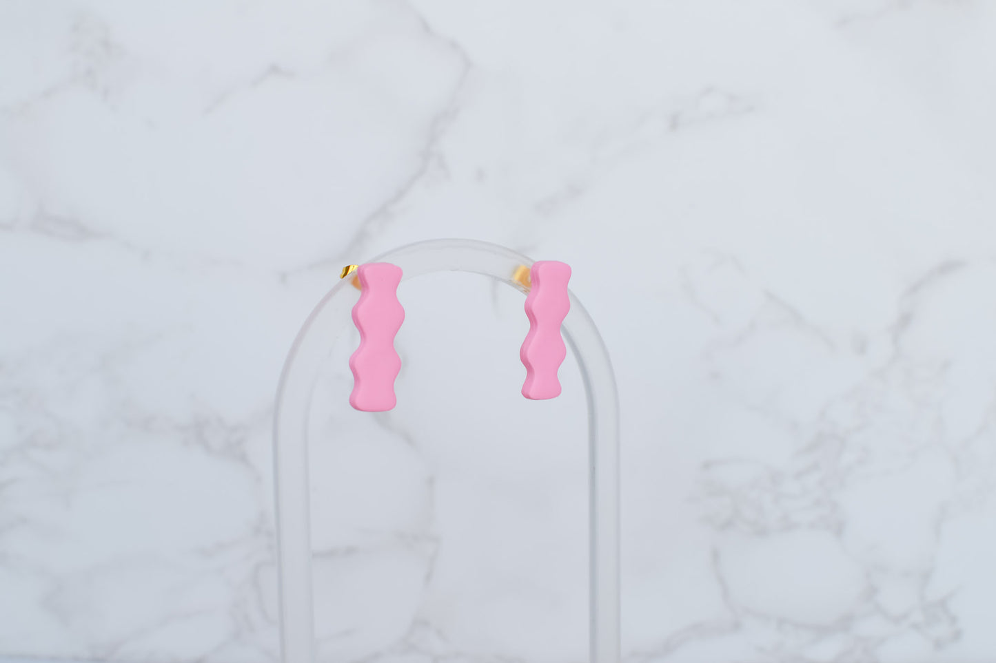 Olivia Squiggly Studs | Pink