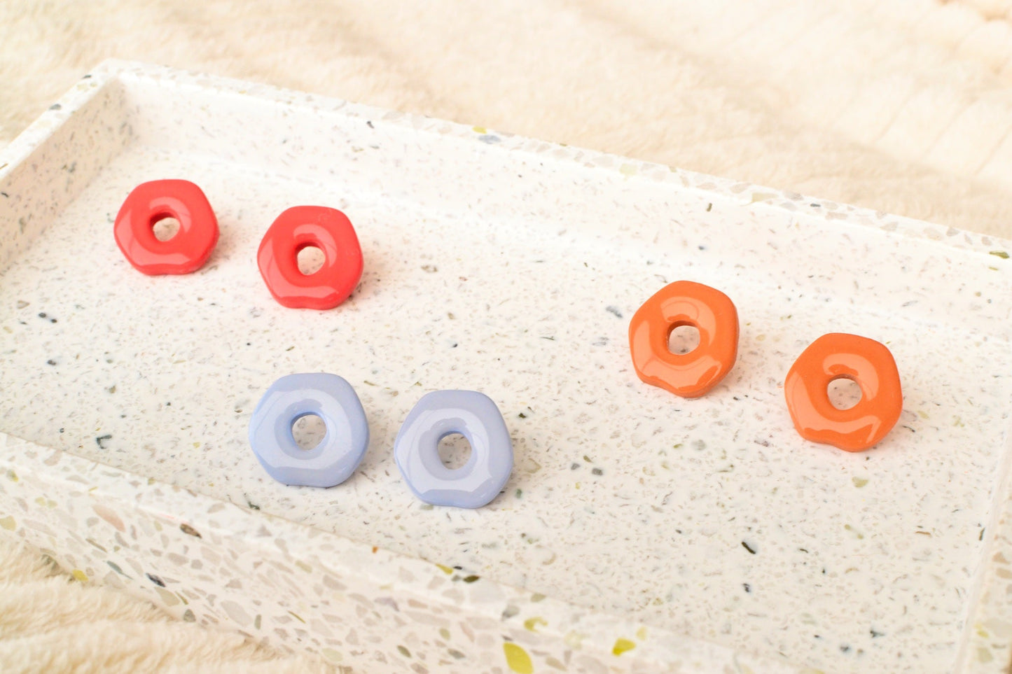 Glossy Oversized Studs | Terracotta