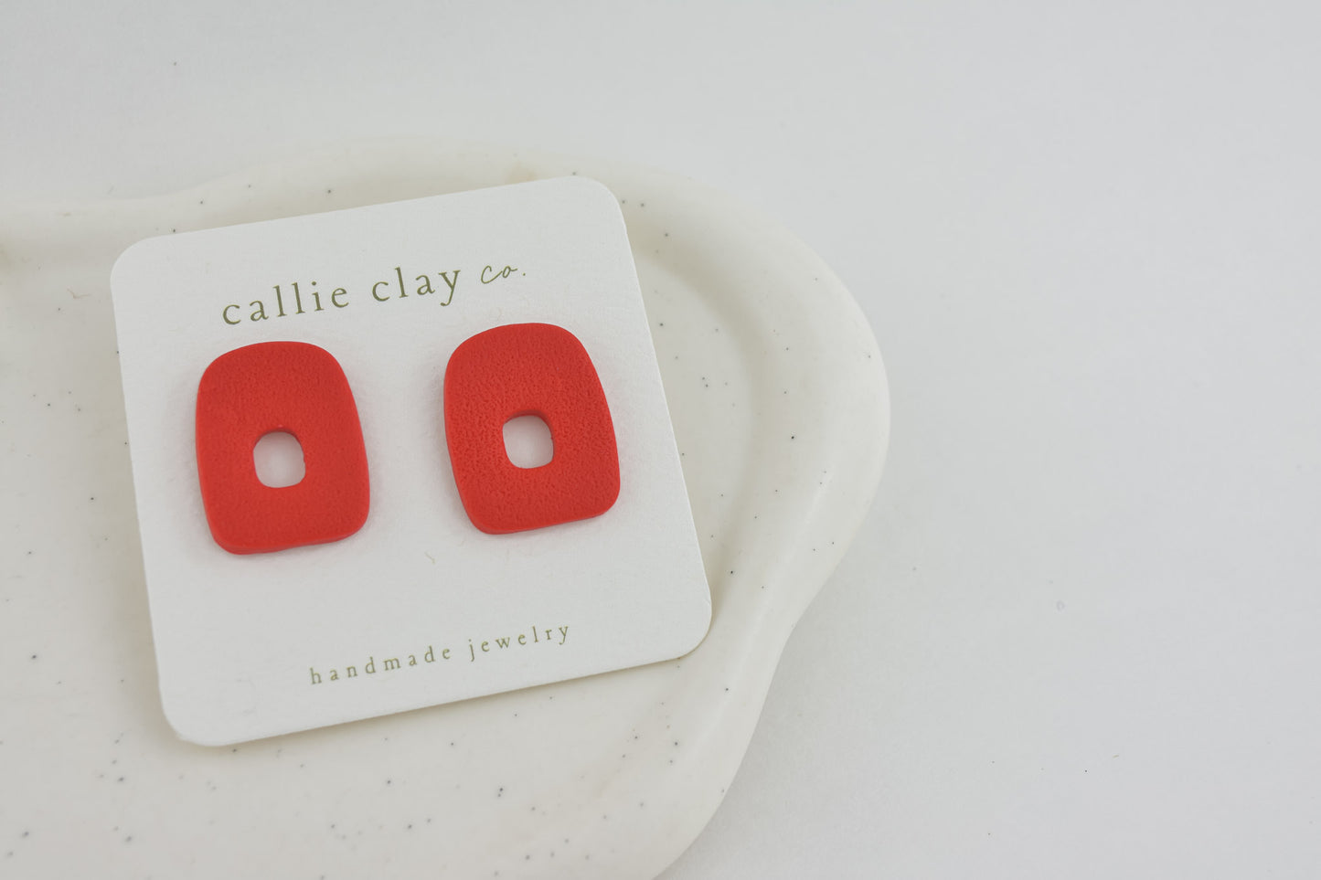 Abstract Clay Studs in Red