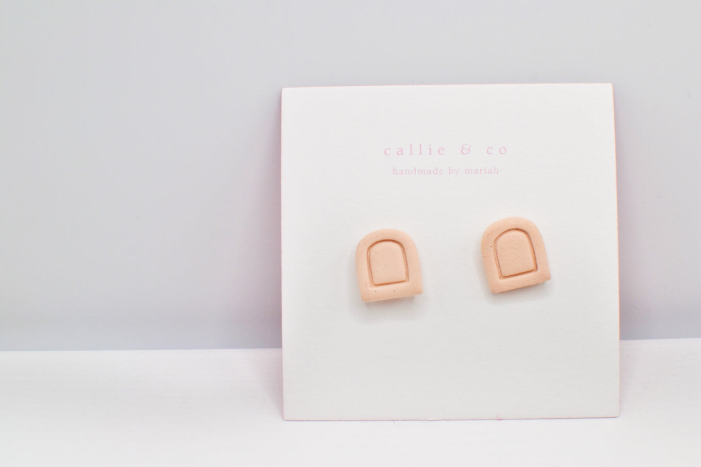 Modern Minimalist Studs| textured blush