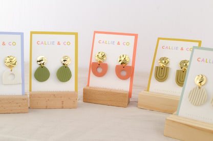 Gold Collection | Textured White + Gold Dangles