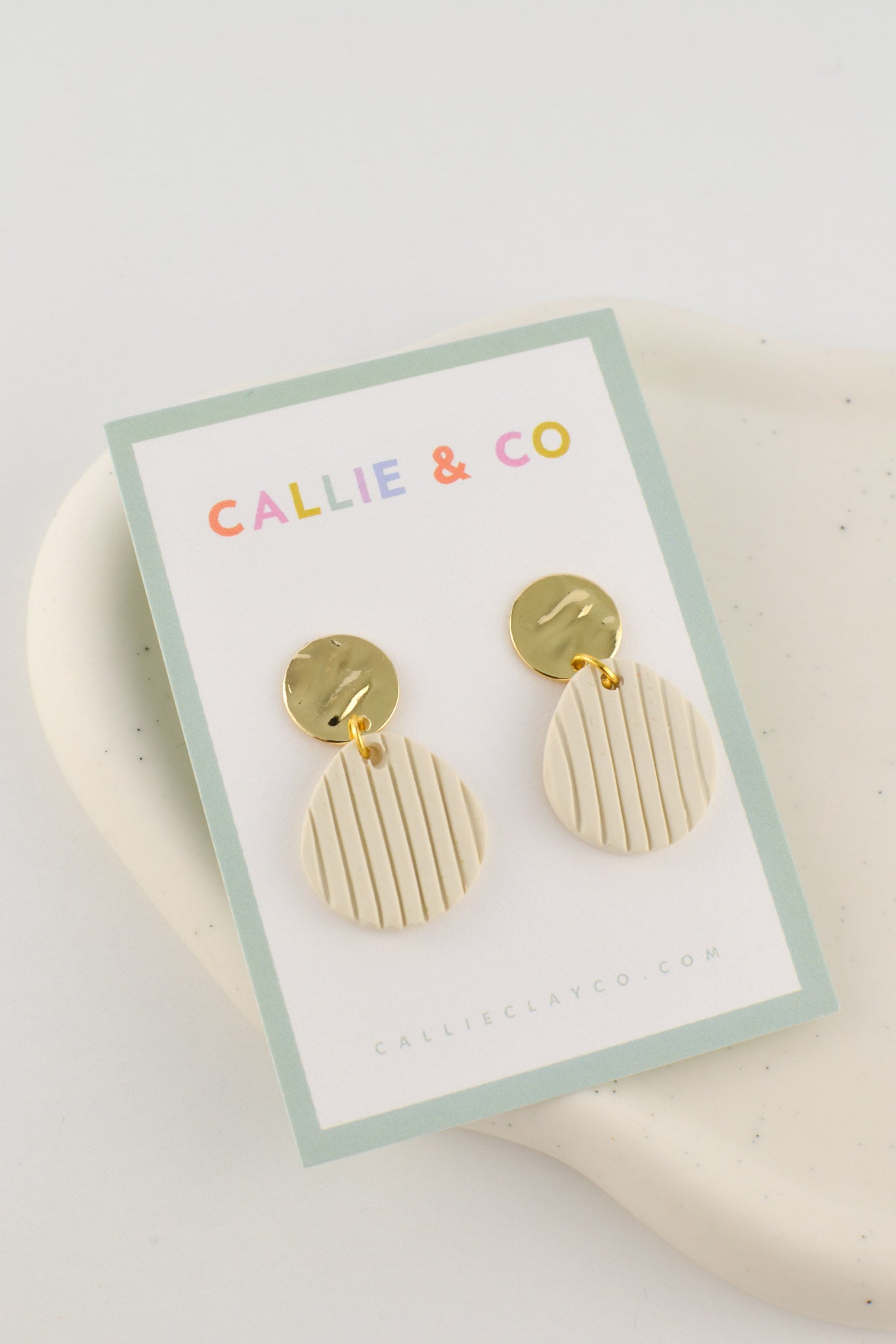 Gold Collection | Textured White + Gold Dangles