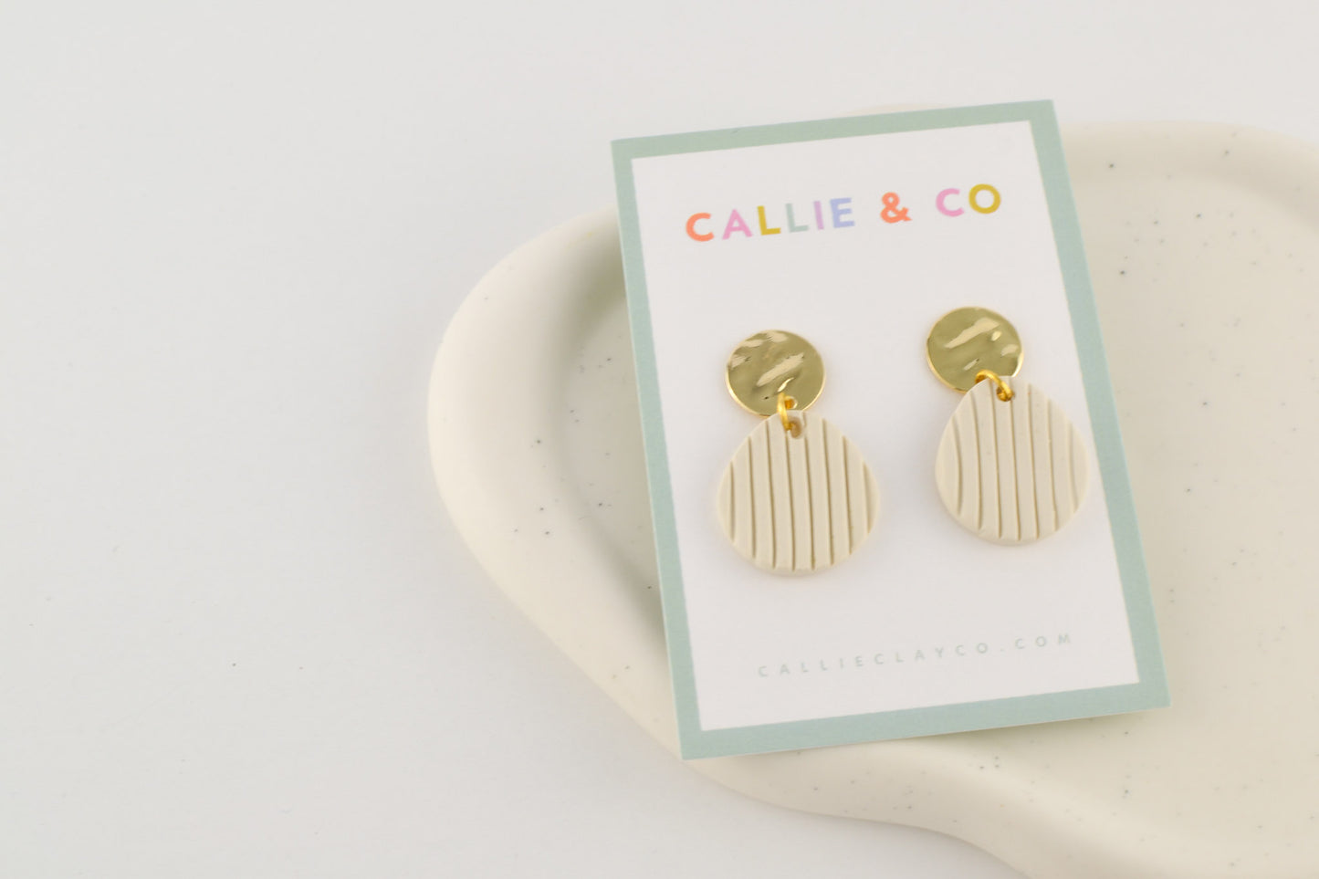 Gold Collection | Textured White + Gold Dangles