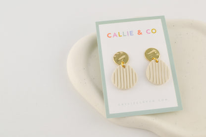 Gold Collection | Textured White + Gold Dangles