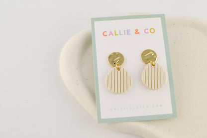 Gold Collection | Textured White + Gold Dangles