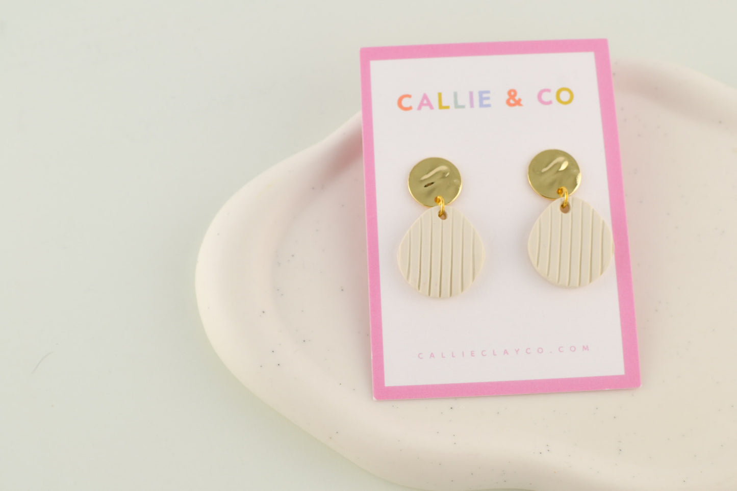 Gold Collection | Textured White + Gold Dangles