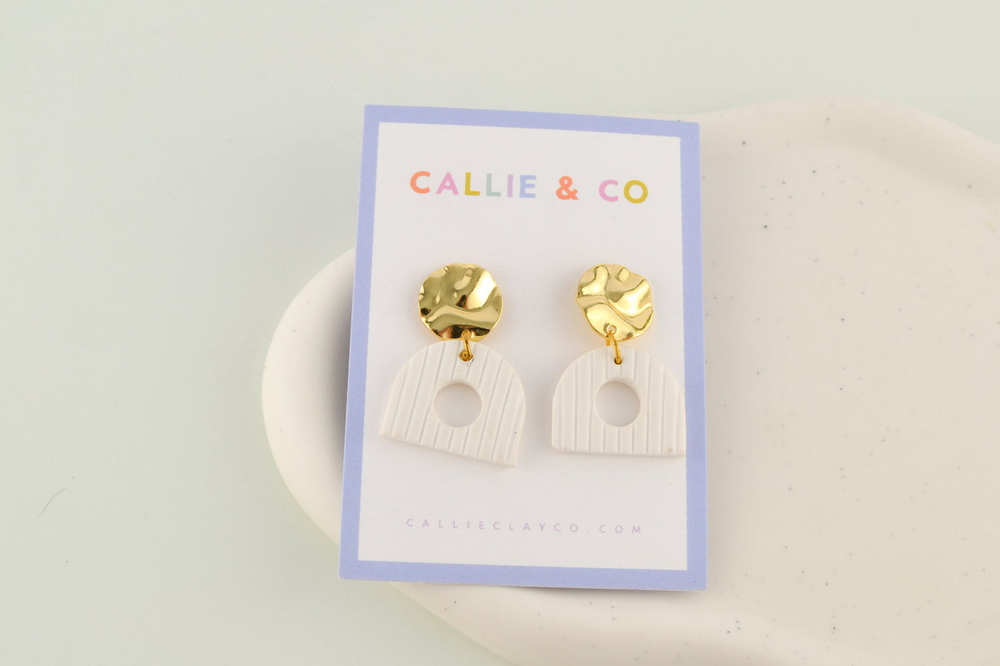 Gold Collection | Modern White + Gold Dangles