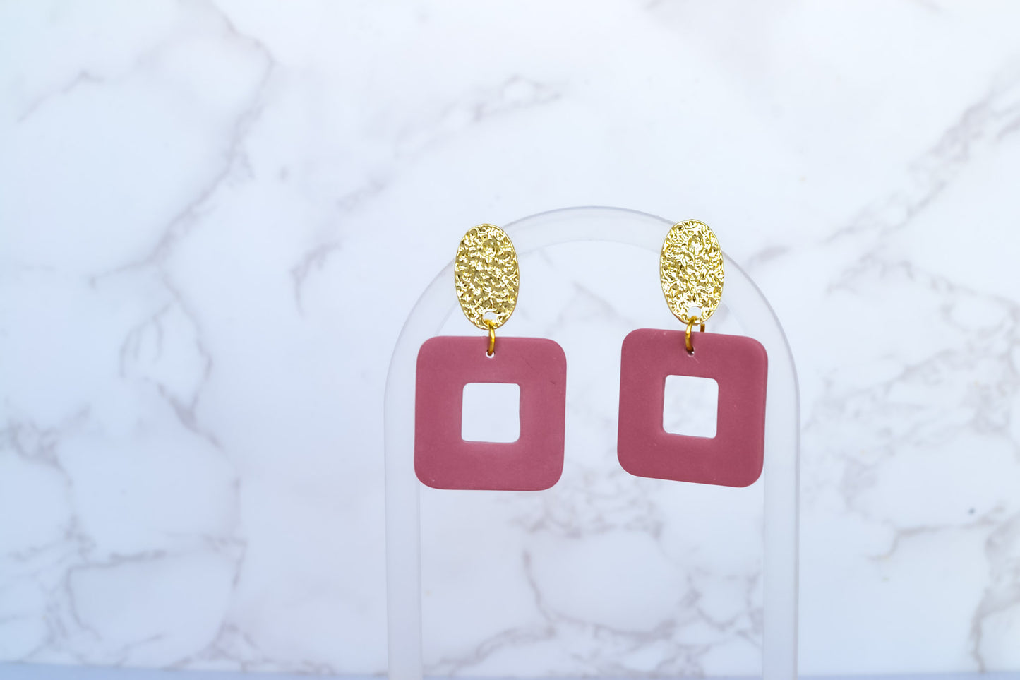 Grace Gold Statement Earrings | plum