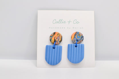 Modern Marble Collection | Blue Textured Dangles