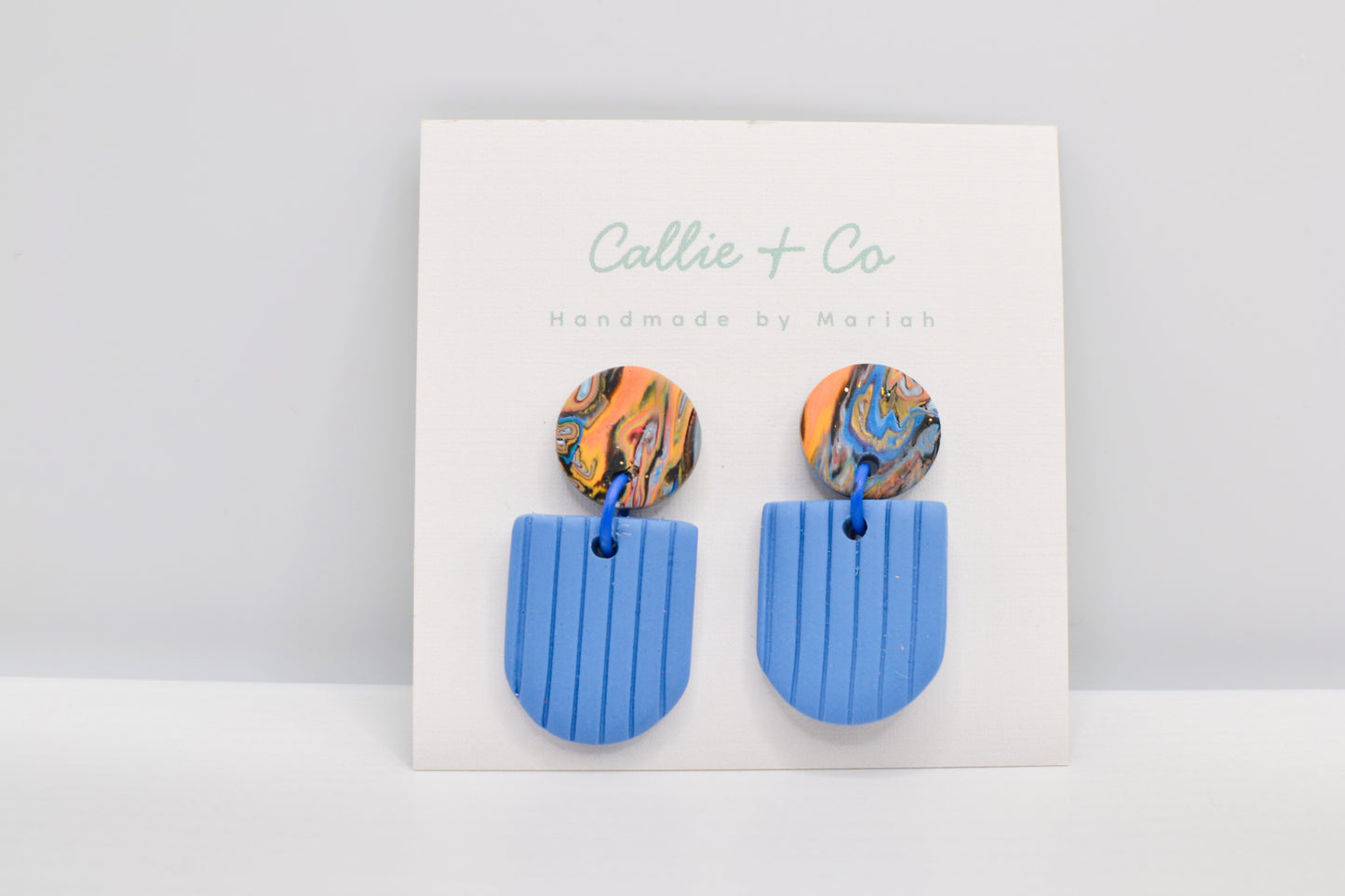 Modern Marble Collection | Blue Textured Dangles