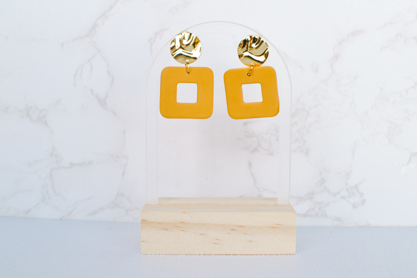 Grace Gold Statement Earrings | mustard yellow