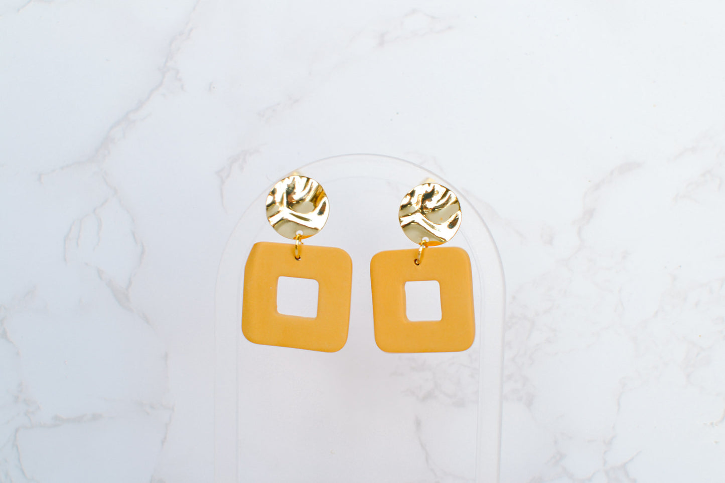 Grace Gold Statement Earrings | mustard yellow