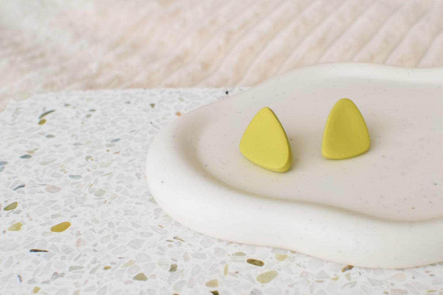 Triangular Studs | Lime Green