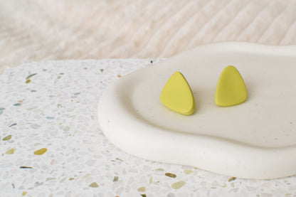 Triangular Studs | Lime Green