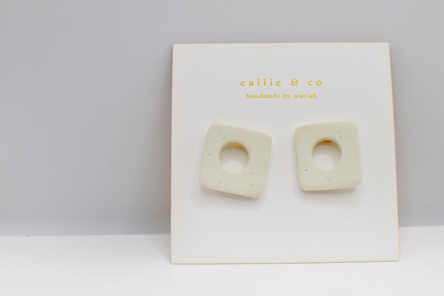 Modern Minimalist Studs | speckled square cutouts