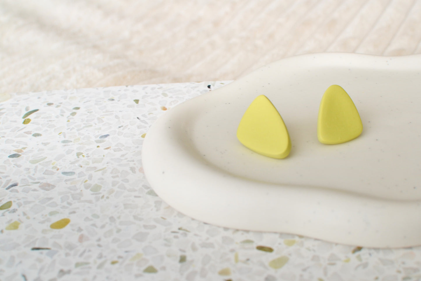 Triangular Studs | Lime Green