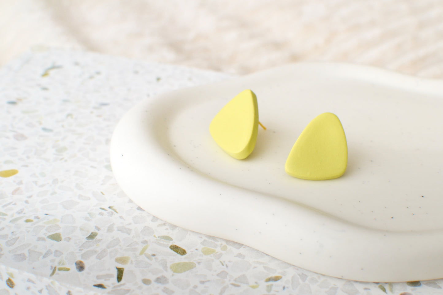 Triangular Studs | Lime Green