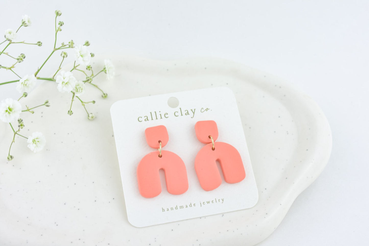 Lulu Arches | Clay Statement Earrings  in Coral