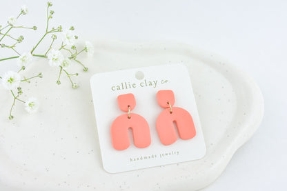 Lulu Arches | Clay Statement Earrings  in Coral