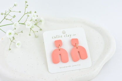 Lulu Arches | Clay Statement Earrings  in Coral