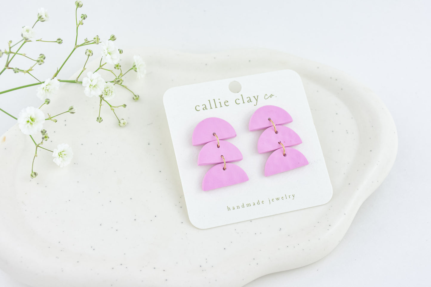 Sadie Clay Statement Earrings in Violet