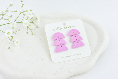 Sadie Clay Statement Earrings in Violet