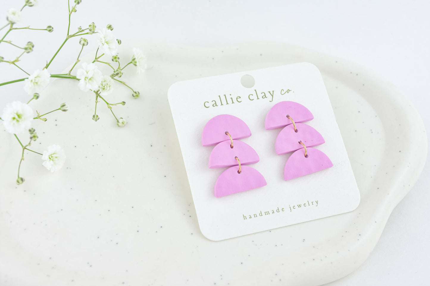 Sadie Clay Statement Earrings in Violet