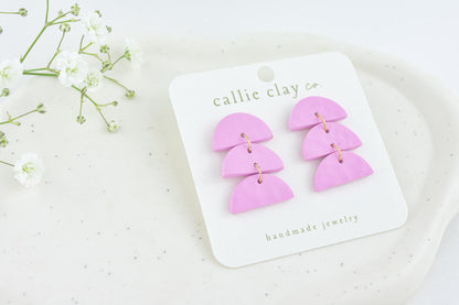 Sadie Clay Statement Earrings in Violet