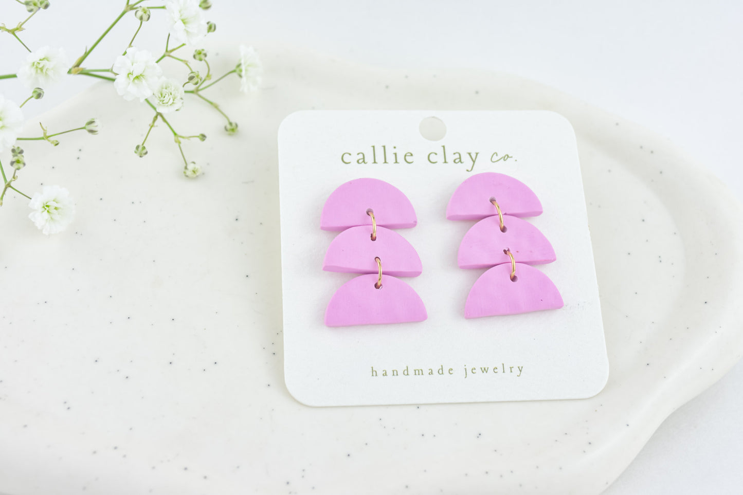 Sadie Clay Statement Earrings in Violet