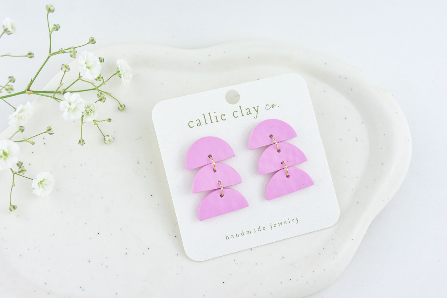 Sadie Clay Statement Earrings in Violet