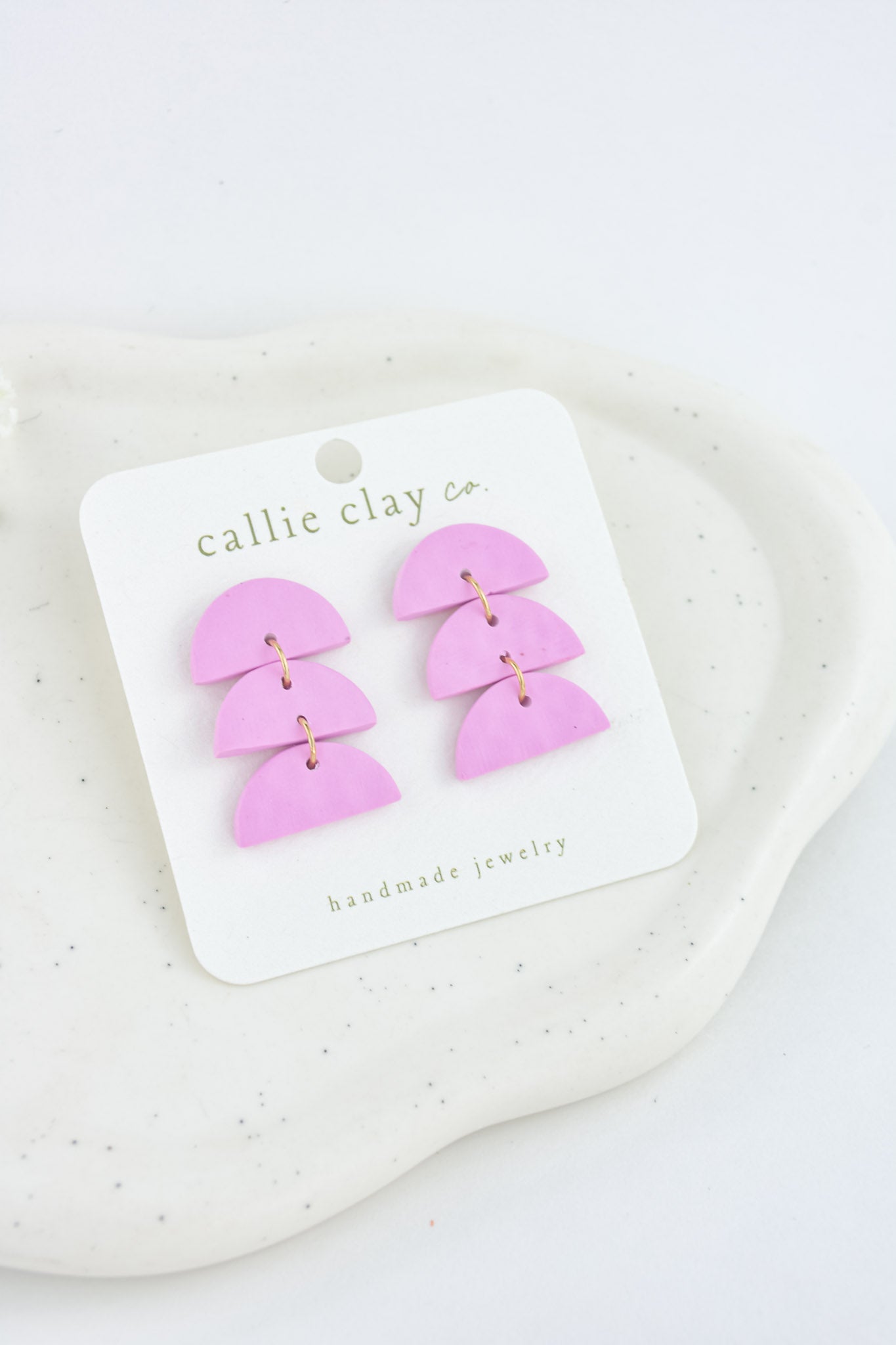 Sadie Clay Statement Earrings in Violet