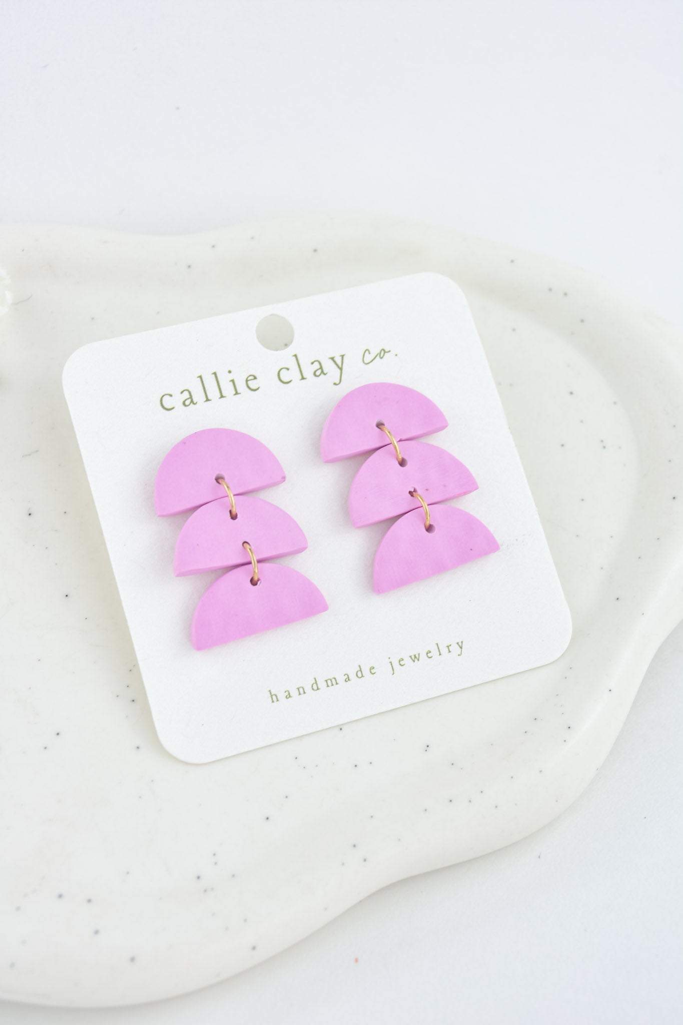 Sadie Clay Statement Earrings in Violet