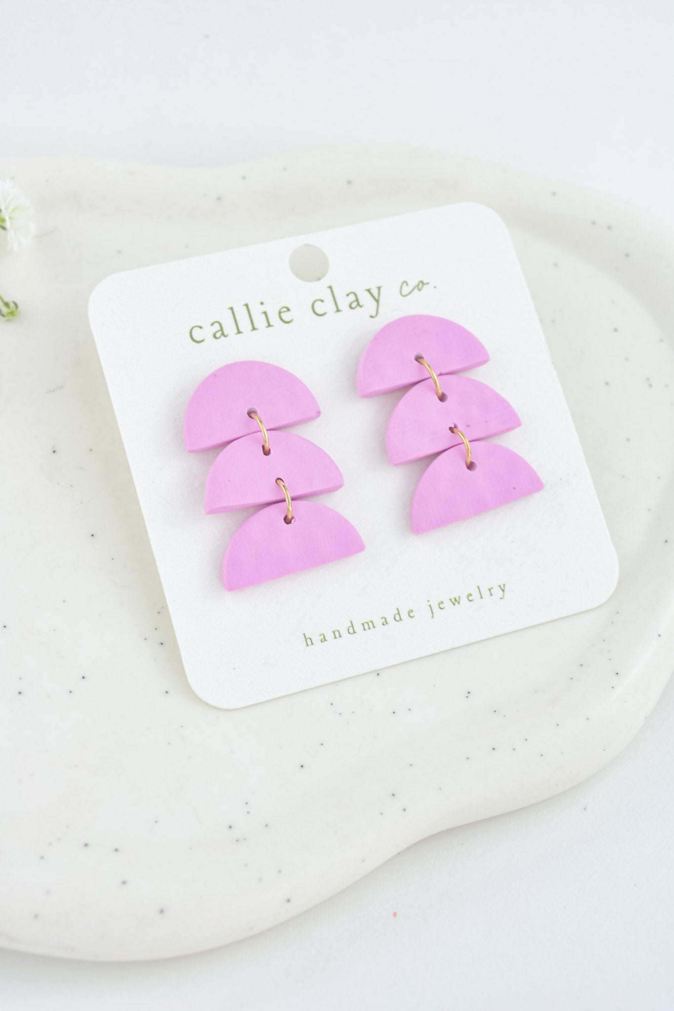 Sadie Clay Statement Earrings in Violet