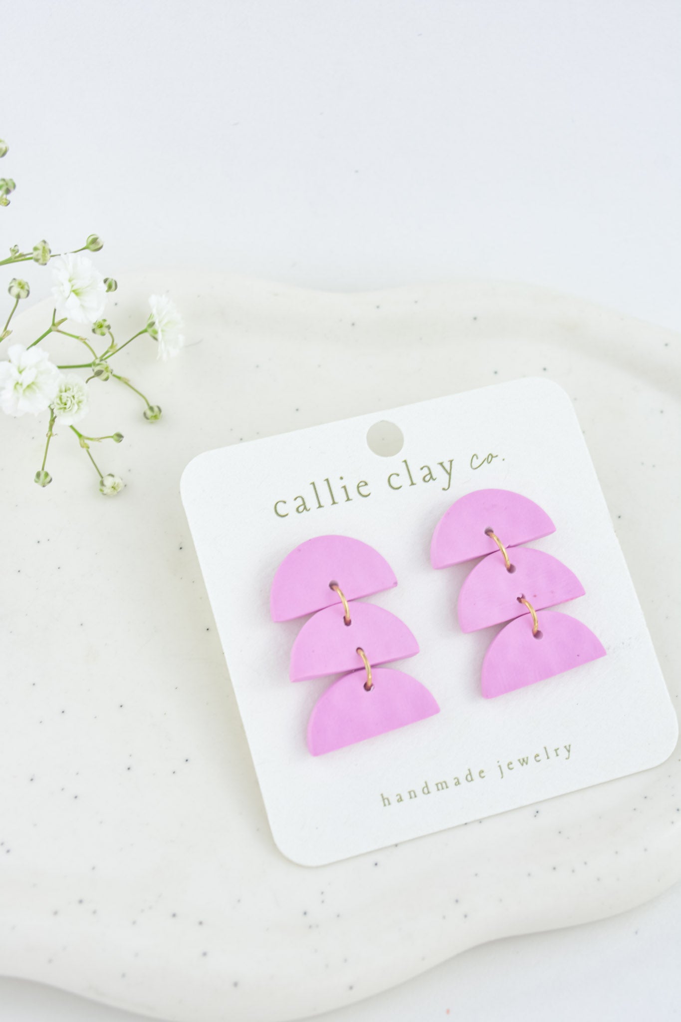 Sadie Clay Statement Earrings in Violet