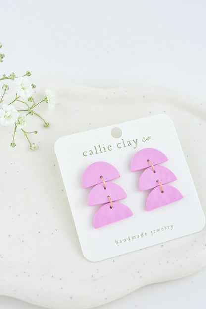 Sadie Clay Statement Earrings in Violet